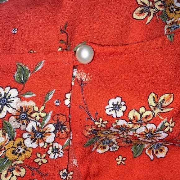 2/$20 Boho Empire Style Ruffle Sleeve Open Back Top M - Picture 5 of 8